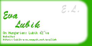 eva lubik business card